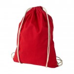 Mochila de cuerdas y de algodón 100 g/m2 color rojo