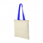 Bolsa de algodón con asas largas 100 g/m2 color azul
