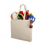 Bolsa de algodón de asas largas 220 g/m2 color natural segunda vista