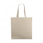 Bolsa de algodón de asas largas 220 g/m2 color natural segunda vista frontal