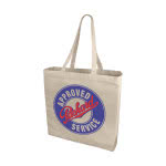 Bolsa de algodón de asas largas 220 g/m2 color natural vista impresión serigrafía