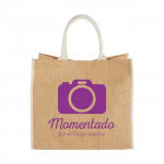 Tote Bag publicitario de Yute color blanco con impresión