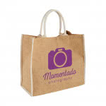 Tote Bag publicitario de Yute color blanco con logo