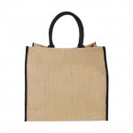 Tote Bag publicitario de Yute color negro vista delantera