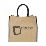 Tote Bag publicitario de Yute color negro con impresión
