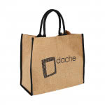 Tote Bag publicitario de Yute color negro con logo