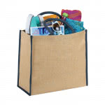 Tote Bag publicitario de Yute color azul imagen de detalle