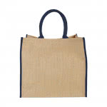 Tote Bag publicitario de Yute color azul vista delantera