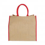 Tote Bag publicitario de Yute color rojo vista trasera