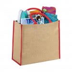 Tote Bag publicitario de Yute color rojo imagen de detalle