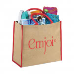Tote Bag publicitario de Yute color rojo con impresión