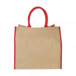 Tote Bag publicitario de Yute color rojo vista delantera