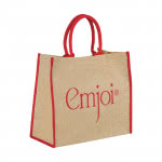 Tote Bag publicitario de Yute color rojo con logo