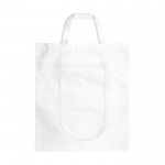 Bolsa no tejida plegable con bolsillo color blanco segunda vista frontal