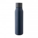 Botella térmica de acero inoxidable reciclado con mosquetón 600ml color azul primera vista