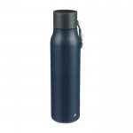 Botella térmica de acero inoxidable reciclado con mosquetón 600ml cuarta vista