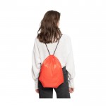 Mochila de cuerdas de poliéster con las esquinas y cuerdas negras segunda vista