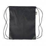 Mochila de cuerdas de poliéster con las esquinas y cuerdas negras color negro primera vista