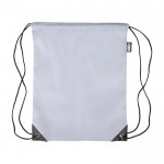 Mochila de cuerdas de poliéster con las esquinas y cuerdas negras color gris primera vista