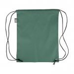Mochila de cuerdas de poliéster con las esquinas y cuerdas negras color verde segunda vista