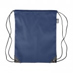 Mochila de cuerdas de poliéster con las esquinas y cuerdas negras color azul primera vista