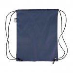 Mochila de cuerdas de poliéster con las esquinas y cuerdas negras color azul segunda vista