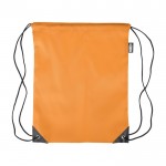 Mochila de cuerdas de poliéster con las esquinas y cuerdas negras color naranja primera vista