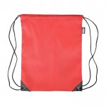Mochila de cuerdas de poliéster con las esquinas y cuerdas negras color rojo primera vista