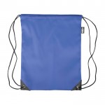 Mochila de cuerdas de poliéster con las esquinas y cuerdas negras color azul ultramarino primera vista