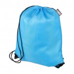Mochila de cuerdas de poliéster con las esquinas y cuerdas negras primera vista