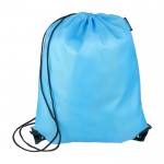 Mochila de cuerdas de poliéster con las esquinas y cuerdas negras cuarta vista