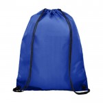 Mochilas saco con bolsillos de malla color azul real segunda vista trasera