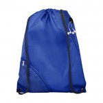 Mochilas saco con bolsillos de malla color azul real vista detalle 1
