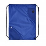 Mochilas saco con bolsillos de malla color azul real tercera vista frontal