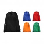 Mochilas saco con bolsillos de malla color azul real cuarta vista