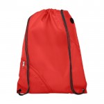 Mochilas saco con bolsillos de malla color rojo segunda vista frontal