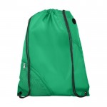 Mochilas saco con bolsillos de malla color verde segunda vista frontal