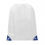 Bolsas saco blancas con detalle a color color azul real segunda vista frontal