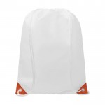 Bolsas saco blancas con detalle a color color naranja segunda vista frontal