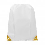 Bolsas saco blancas con detalle a color color amarillo segunda vista frontal
