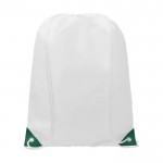Bolsas saco blancas con detalle a color color verde segunda vista frontal