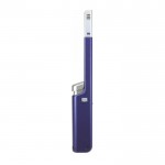 Encendedor electrónico recargable con cabezal largo y pulsador color azul marino vista 1
