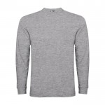 Camiseta de manga larga en algodón y puños canalé 165 g/m2 Roly Direct Pointer color gris claro segunda vista