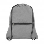 Mochila saco con efecto jaspeado color gris segunda vista frontal