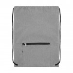 Mochila saco con efecto jaspeado color gris tercera vista frontal