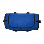 Bolsa de viaje de plástico reciclado color azul real tercera vista frontal