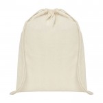 Mochila saco de algodón 140 g/m2 color natural segunda vista frontal