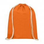 Mochila saco de algodón 140 g/m2 color naranja segunda vista frontal