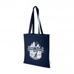 Bolsa tote de algodón 140 g/m2 color azul marino vista impresión serigrafía