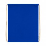 Mochila de algodón de orgánico 140 g/m2 color azul real tercera vista frontal